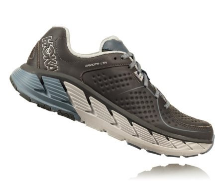 Hoka One One Gaviota Usnje Moški Trail Tekaški Čevlji Globoko Siva / Modra SI-861729U